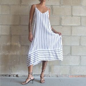 Elegant Striped Midi Dress